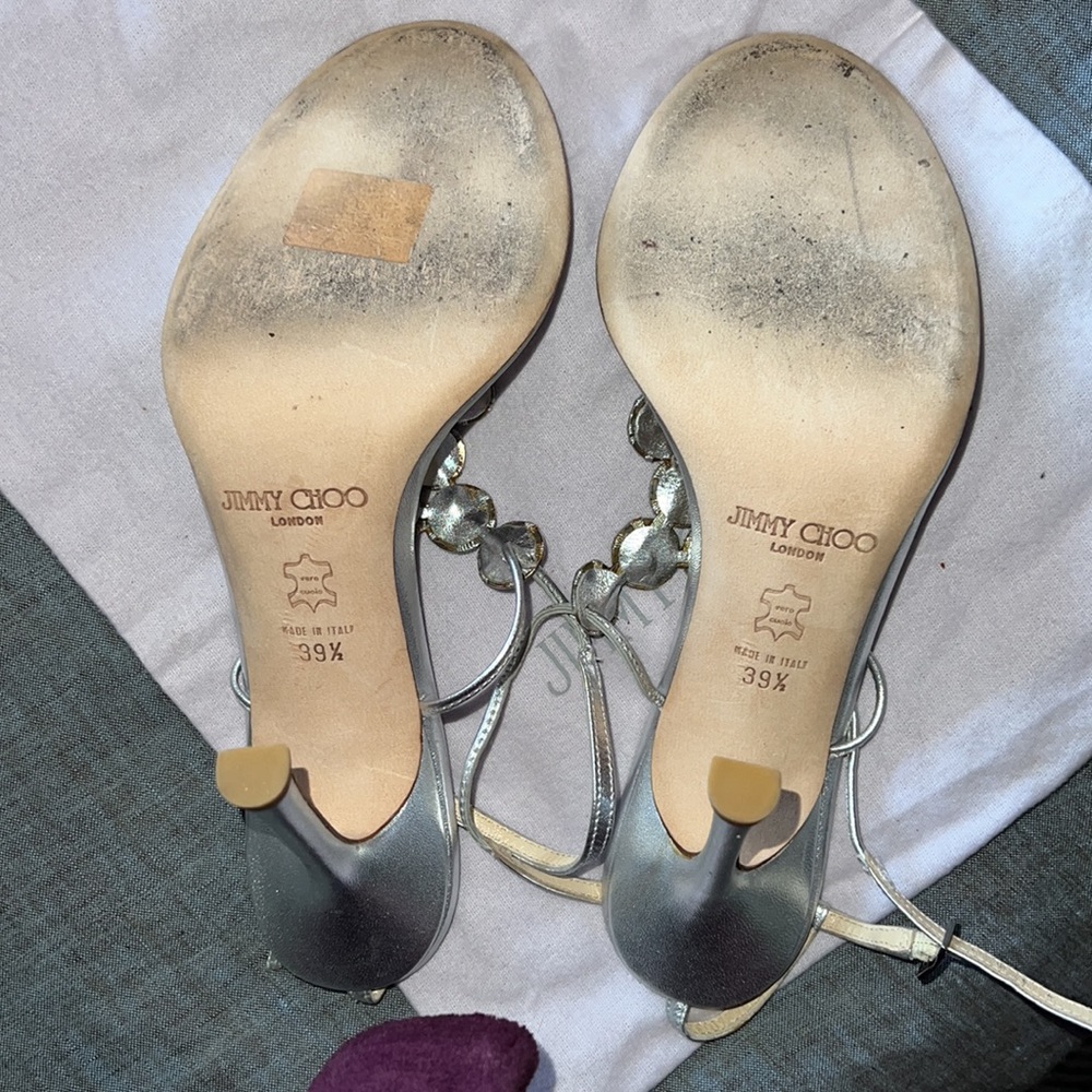 Jimmy Choo Silver Metallic Heels - Picture 5 of 6